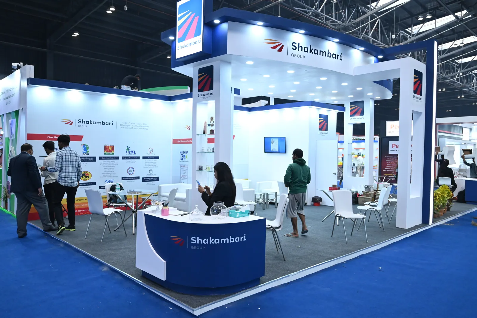 Shakambari stand seen from the aisle, Indplas 2022
