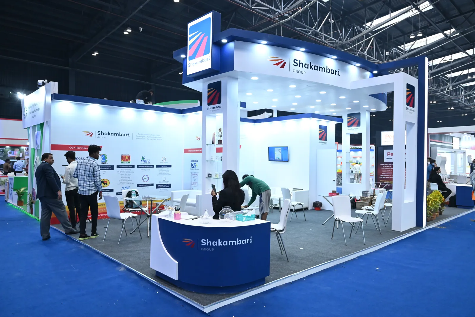 Shakambari stand seen from the aisle, Indplas 2022