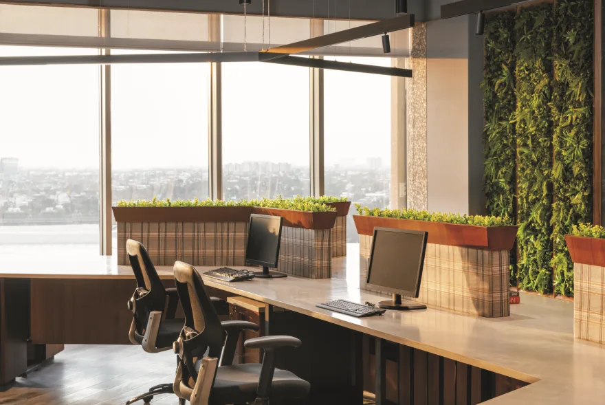 Open workspace overlooking Sector V
